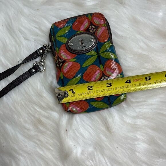 Fossil Key-Per small wristlet multi color floral prints top zipper - Picture 5 of 7